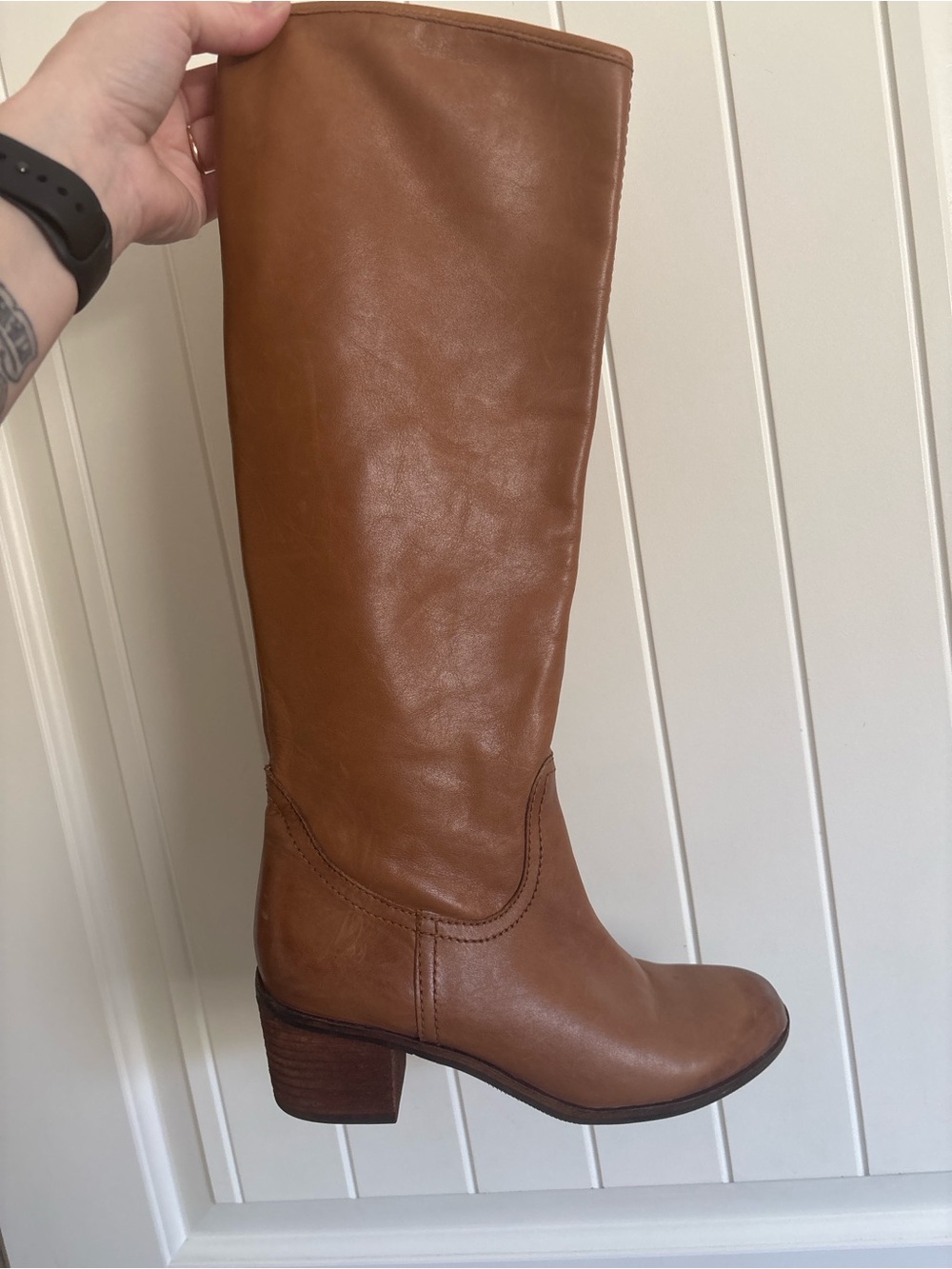 Sam Edelman Loren Tall Leather Boots Brown Riding Boots Size 7